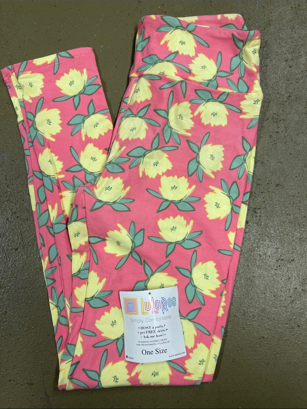 LuLaRoe New OS One Size Floral Leggings NWT
